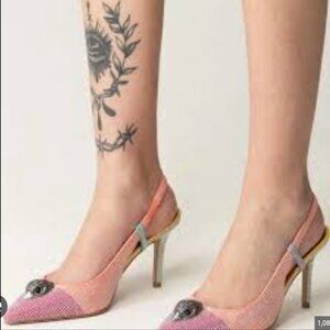 KURT GEIGER LONDON COLOR BLOCK CRYSTAL SLINGBACK PUMPS (8.5)